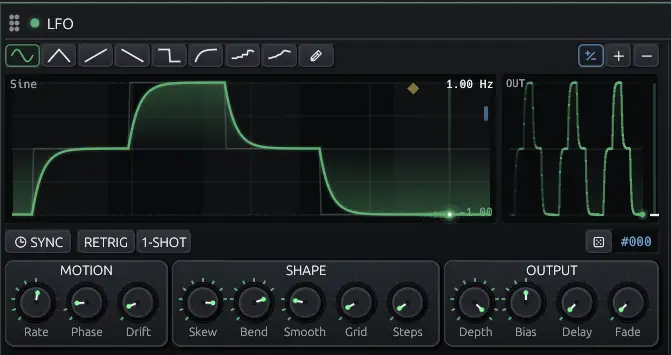 Classic LFO, 9 shapes