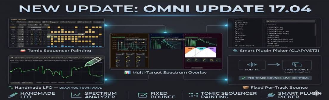 Handmade LFO, Analizator Widma, Naprawiony Bounce i Malowanie w Tomic — Omni Update 17.04